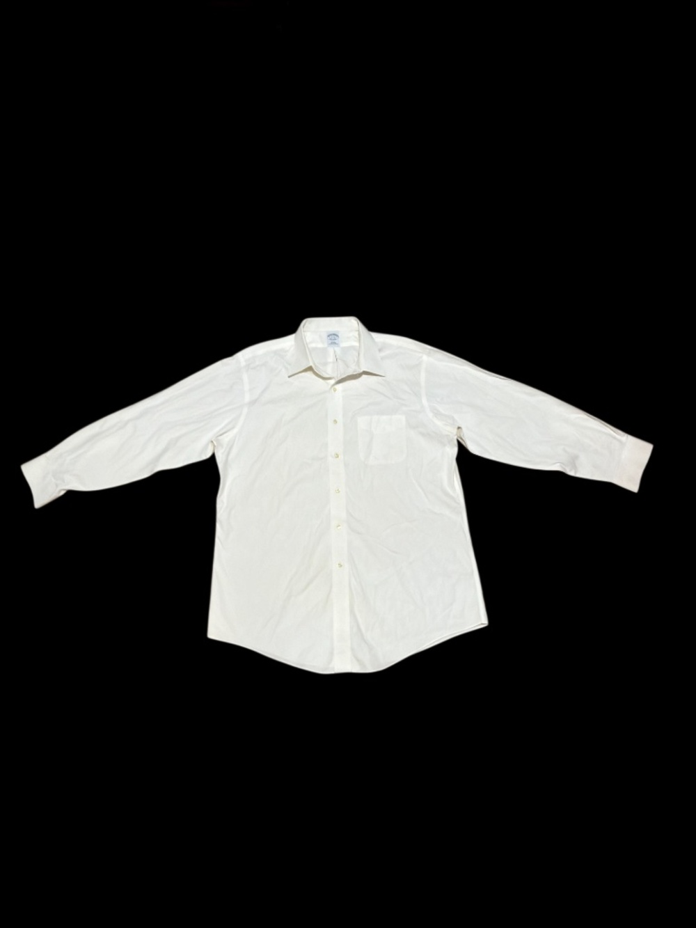 Brooks Brothers Dress Shirt Men Slim Fit Non-Iron All Cotton Off White | 17-33